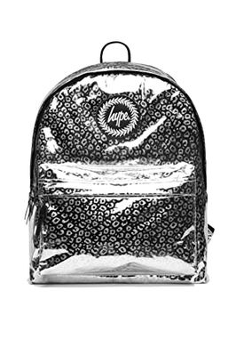 HYPE Mochila Escudo de Leopardo holográfico Plateado, Unisex Adulto, Silver, 40 Inch