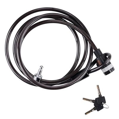 BLACK+DECKER Candado de cable BXCHBL7005 – Candado familiar para bicicleta – Adecuado para bicicleta, moto y scooter – Longitud 240 cm – Resistente a temperaturas de hasta -20 ºC – Negro.