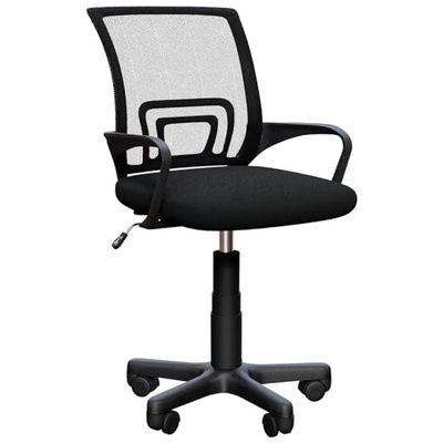 Vida Designs Airsdale - Silla de Oficina ergonómica de Malla de Altura Ajustable, Silla giratoria con Brazos de Apoyo para la Espalda y Ruedas de 360 Grados para Trabajo en casa y Estudio (Negro)