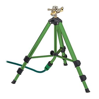 Relaxdays impulssproeier met telescopische statief, radius tot 9 m, sectorsproeier metaal, 360°, sproeier, groen/zwart
