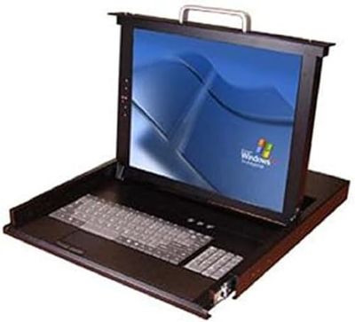 IPC2U iConsole-1701GE 48,3 cm 19 inch bedieningsconsole 1HE Duits toetsenbord touchpad zwart 43,2 cm 17 inch TFT SXGA 1280x1024 VGA/PS2