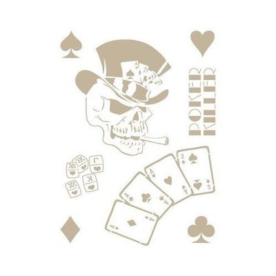 TODO Stencil Skull 008 Poker Air Mall, S (20 x 30 cm) -Design 14 x 19,5 cm