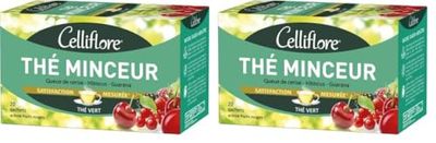 CELLIFLORE - Thé Minceur - Favorise l'Élimination - Vitalité - Métabolisme Des Lipides -Arôme Fruits Rouges - 20 Sachets (Lot de 2)