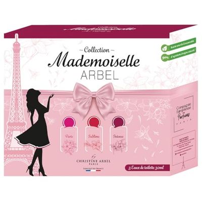 Christine Arbel Paris Mademoiselle Arbel à Paris+Sublime+Intense Coffret collection Eau de toilette femme découverte 3 miniatures 30ml vaporisateur - Edition anniversaire