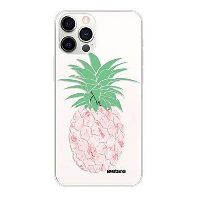 Beschermhoes voor iPhone 12/12 Pro, ananas, roze marmer