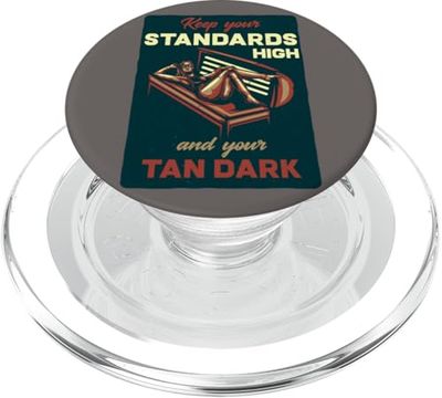 Vintage Promocional Carteles T-shirt Impresión, Bronceado Oscuro Solarium PopSockets PopGrip para MagSafe