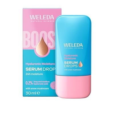 Weleda Hyaluronic Moisture Face Serum Drops with Snow Mushroom, Facial Serum for 24H Moisture, Deep Hydration, 100% Certified Natural, Organic, Vegan, 30ml