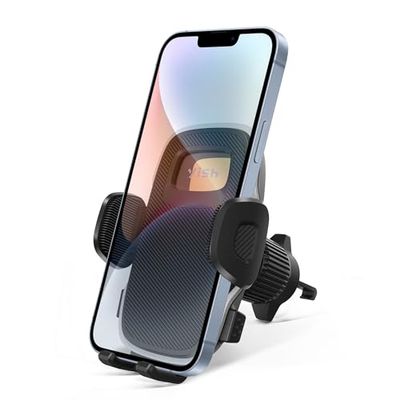 YISH Mobile Phone Car Holder Air Grill:360° Rotatio Car Phone Mount, [Updated Hook & Silicone] Mobile Phone Automobile Cradles for iPhone Samsung Google Sony iPhone (Black)