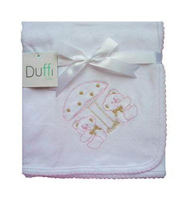 Duffi 5361-06 Baby Couverture brodée 100% coton 70 x 70 cm