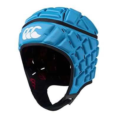 Canterbury CCC vuxen unisex rugby raze huvudskydd, scrum-keps, full täckning, mjuk kantad hakrem, designade hål hjälpventilation, skumstoppning huvudskydd, Dresden blå, M
