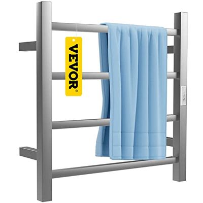 VEVOR Radiador Toallero Eléctrico 4 Barras Calentador de Toallas 220 V 50 W Toallero Calentado Acero Inoxidable Secatoallas de Baño IP55 2 Modos Seca y Calienta Toallas Capacidad de Carga de 11 libras