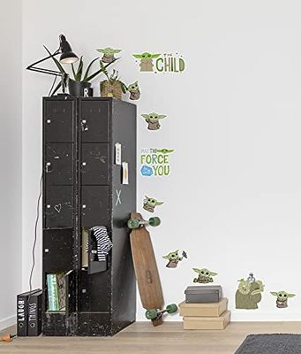Komar Star Wars wandtattoo Mandalorian Founding Grogu - 50 x 70 cm (breedte x hoogte) - 10 delen - Baby Yoda, deco-sticker, muursticker, muursticker, wanddecoratie, kinderkamer - 14069h