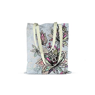 Bonamaison Bolso De Mano Impreso, 100% Algodón, Bolso de la Compra Reutilizable, Bolso De Compras, Ecológico, Plegable, Bolso de Tela de Lona con Asas, 34X40 Cm - Diseñado y Fabricado en Turquía