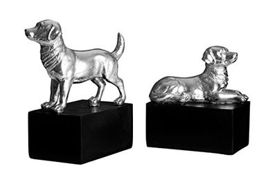 Premier Housewares Hond Boeken, Antiek Zilver, Set van 2-P