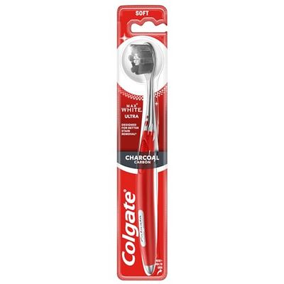 COLGATE Max White Ultra Carbon Brosse à dents douce, dents brillantes et saines, élimine les taches, nettoyage complet interdentaire et des gencives, bouche saine, emballage recyclable