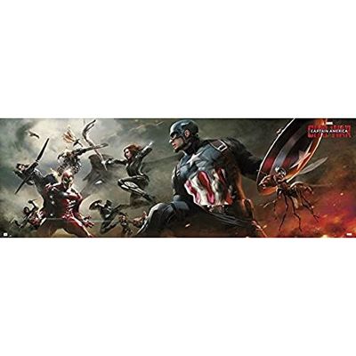 Grupo Erik Editores Puerta - Poster con diseño Marvel Captain America Civil War, 53 x 158 cm