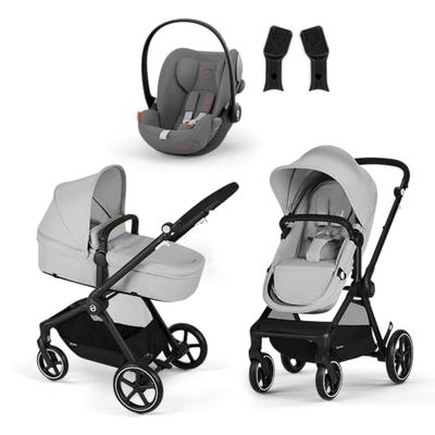 CYBEX Gold EOS Poussette 2 en 1, de la naissance jusqu'à 22 kg (environ 4 ans) inclus EOS Adapter et CYBEX Cloud G i-Size, Lava Grey