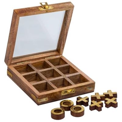 3 el linea con caja de madera marron