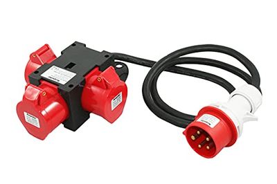 91445 CEE Adaptador 16A 400V 3 X 16A Centro de Distribución de Energía Portátil