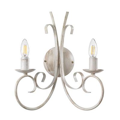 ONLI 4885/AP2 aplique 2 luzes de metal envelhecido, branco, 2