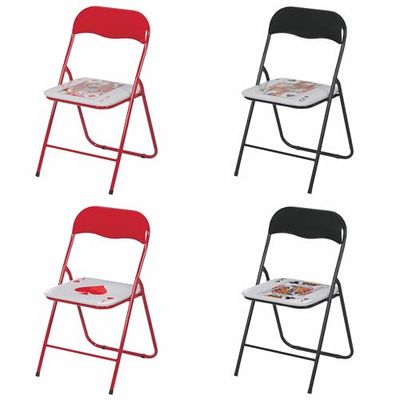 GALILEO Set 4 Chaise Pliante Peu encombrante Motif Poker, 43,5 x 44 cm, Sibylle
