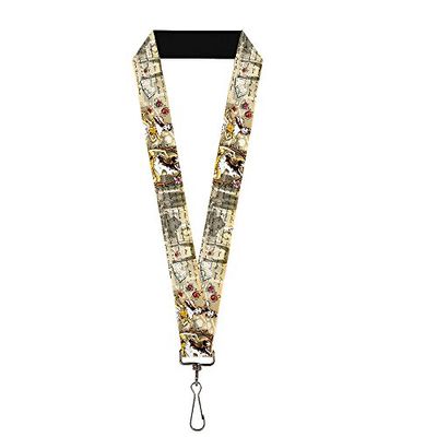 Buckle-Down Unisex-Adult's Lanyard-1.0"-Belle Sketch Poses/Story Script Key Chain, Multicolor, One Size