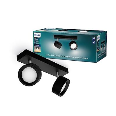 Philips, spot Bracia 2x5.5W, blanc chaud 2700K, Noir