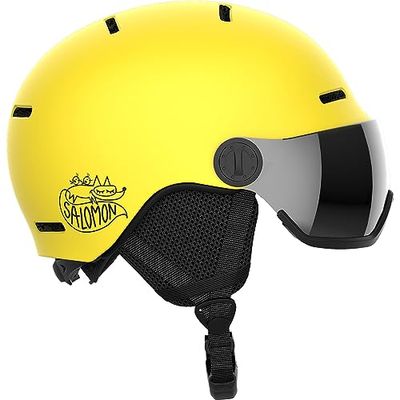 Salomon Orka Visor Casco de Esquí con Visera para Niños, Snowboard Protección, Comodidad óptima, Estilo deportivo Para tus Aventuras de Nieve, Amarillo, Small 49-53