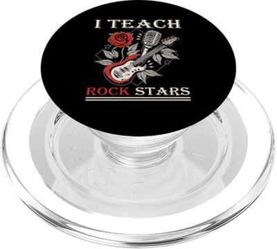 I Teach Rockstars Funny Teacher Music Gift PopSockets PopGrip para MagSafe