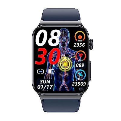 WATCHMARK Smartwatch Cardio One 2 blauw met siliconen armband