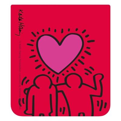 Samsung Galaxy Official Keith Harring 'Heart' contents card for Z Flip5 FlipSuit Case, Dark Red