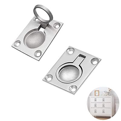 Generieke 2 stuks bootdek hefbrug vloerlifter luik lift boot montagering, duurzaam roestvrij staal marine dek hefboom deurknop handvat trekring gesp jachten kajaks accessoires voor de scheepsboot van
