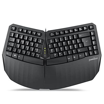 Perixx PERIBOARD-413B, ergonomisch compact toetsenbord, bedraad, geïntegreerde polssteun, USB, DE QWERTZ