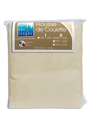 Nuit des Vosges Cotoval - Plain Cotton Duvet Cover, Cotton, natural, 200x200