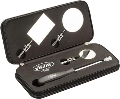 VIGOR Conjunto de espelhos telescópicos V5480, expansível de 200 - 680 mm, 3 espelhos diferentes, para inspeção visual em locais de difícil acesso