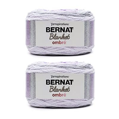 Bernat Deken Ombre Cool Paars Ombre Garen - 2 Pack van 300g/10.5oz - Polyester - 6 Super volumineus - 220 Yards - Breien, Haken & Ambachten, Chunky Chenille Garen