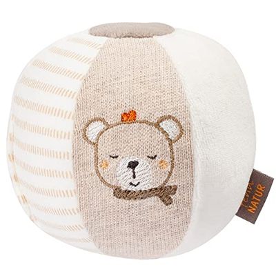 Fehn Balle en Tissu avec âne et Ours en Peluche Naturel