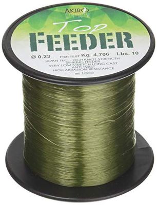 Akiro Top Feeder Unisex Adult Fishing Line, unisex adult, AMTOPFEEGR1000.026, dark green, 0.26 mm