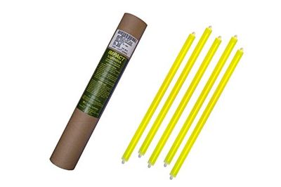 Cyalume Carton de 4 tubes de 5 Bâtons Lumineux Snaplight IMPACT 40 cm Jaune 2 Anneaux 12 Heures 15'' Non-Emballés Individuellement (Paquet de 20)