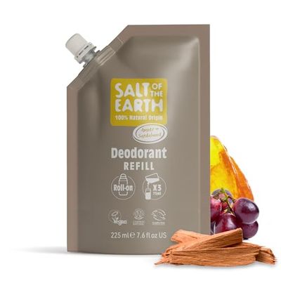 Salt of the Earth – Ricarica per deodorante roller naturale, 3 applicazioni – Amber & Sandalo – Vegano, protezione di lunga durata, certificato Leaping Bunny, prodotto nel Regno Unito – 2