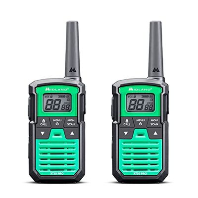 Midland XT30 PRO Doppio, Radio Walkie Talkie a Ricarica Rapida, 16 Canali PMR446 e Canale RRM, 38 Toni CTCSS, Splashproof, Ricaricabile con USB, Portata 6 Km, Verde/Nero, 2 Unità