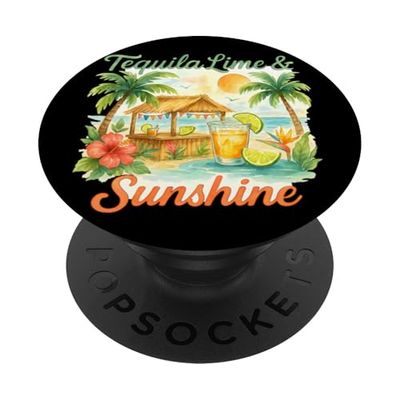 Tequila Lime & Sunshine Beach Bar Tropical PopSockets PopGrip Adhesivo
