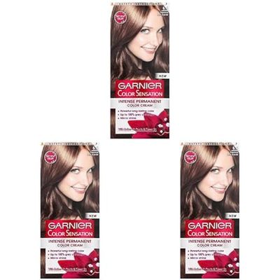 Garnier Color Sensation Blonde Hair Dye Permanent 6.0 Precious Dark Blonde (Packaging may vary) (Pack of 3)