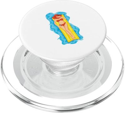 Mujer tomando el sol en balsa PopSockets PopGrip para MagSafe