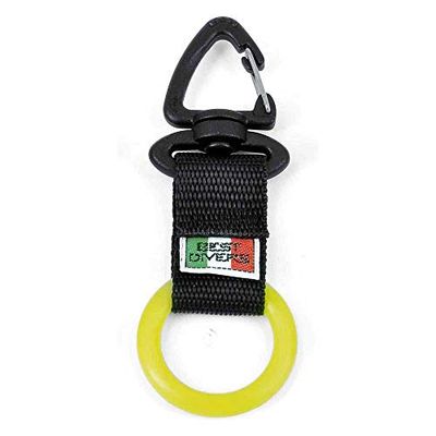 Best Divers Clip Ring Silicone Geel, Band Zwart, Unisex Volwassenen, Geel,