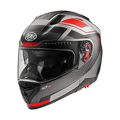 Premier Casco Delta,Grigio Scuro/ Grigio Chiaro/ E Rosso,M,Unisex