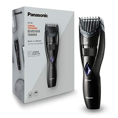 Panasonic ER-GB37-K503 Regolabarba e Tagliacapelli Wet & Dry, Impermeabile, 20 Lunghezze da 0, 5 a 10 mm, Base di Ricarica Inclusa