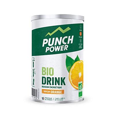 PUNCH POWER - Biodrink - Orange - Pot 500 g - Boisson Glucidique de l'effort - Différentes formes de glucides (maltodextrine, dextrose, fructose, saccharose) - Bio - Marque Française