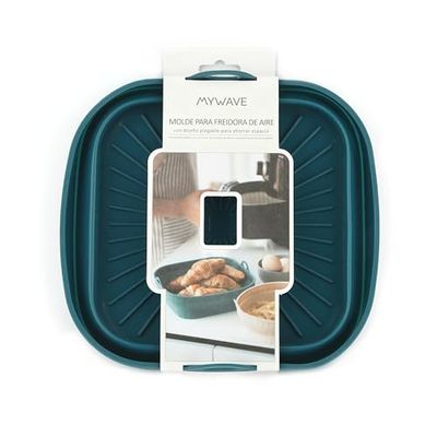 MY WAVE Silicone Mould for Air Fryer 22 x 22 cm - Reusable, Anti-Stick and Heat Resistant. Ideal for Baking, Frying and Roasting. Dishwasher Safe. Durable and Easy to Clean