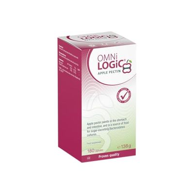 OMNi LOGiC Apple Pectin | 180 Capsules | Dietary Fibre | Natural Apple Pectin: Swells in The Stomach and intestine | Vegan | Gluten-Free | Lactose-Free